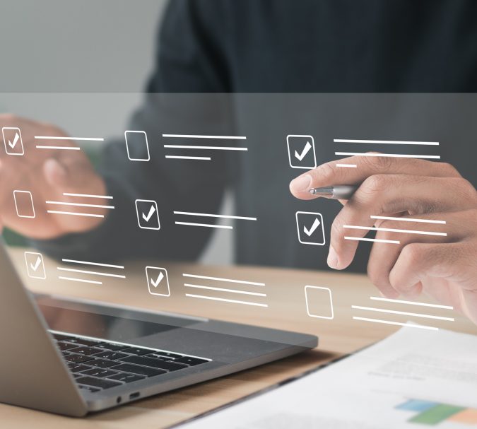 Choose the correct answer on the exam. Questionnaire with checkboxes, filling survey form online.